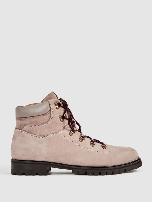 Reiss Stone Ashdown Leather Hiking Boots