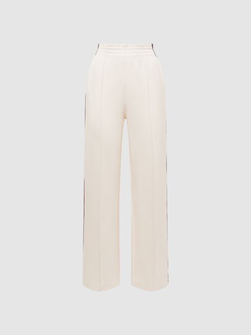 Reiss White Monte The Upside Wide Leg Side Striped Joggers
