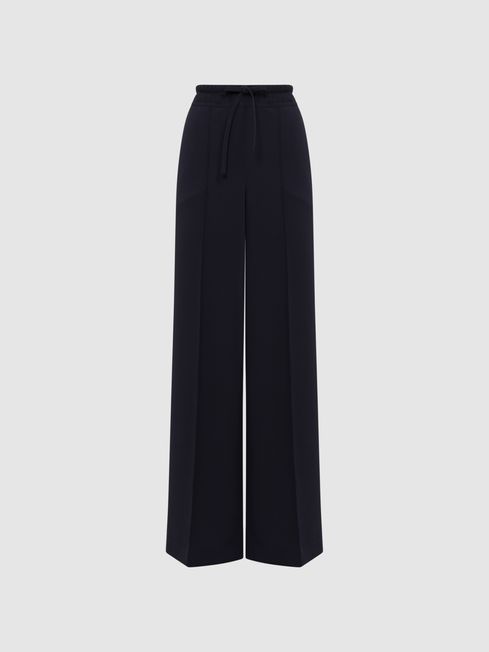 Wide leg drawstring trousers hot sale