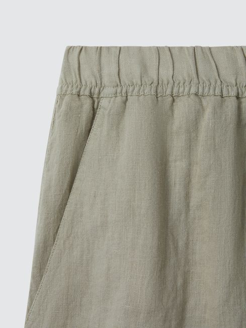 Reiss Sage Cleo Linen Garment Dyed Drawstring Shorts