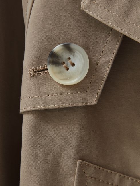 Meotine Cropped Trenchcoat in Beige
