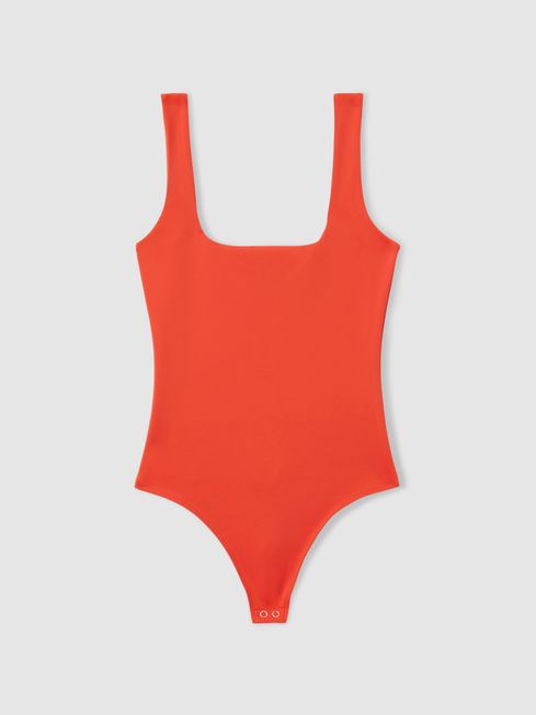 Red square neck bodysuit outlet