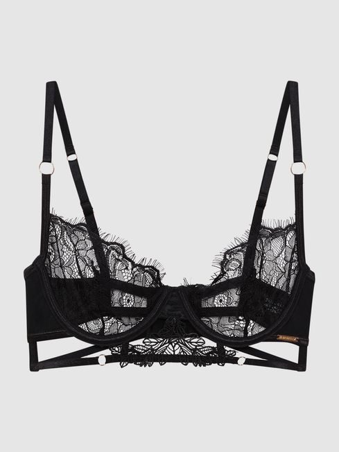 Buy Strappy Embroidered Open Cup Balconette Bra - Order Bras