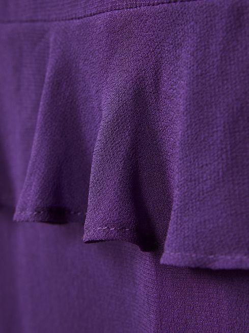 Florere Tiered Mini Dress in Dark Purple