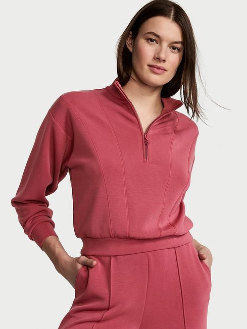 Victoria's Secret Deep Rose Pink Modal Half Zip Sweatshirt