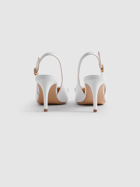Camilla Elphick Slingback Heels in White