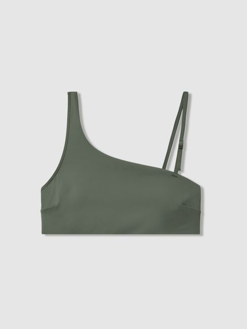 Calvin Klein Wetlands Green Underwear Asymmetric Bikini Top