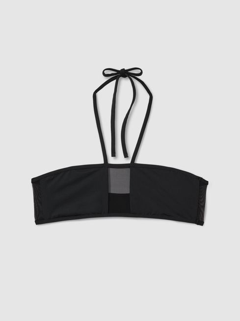 Calvin Klein Black Underwear Mesh Halterneck Bikini Top