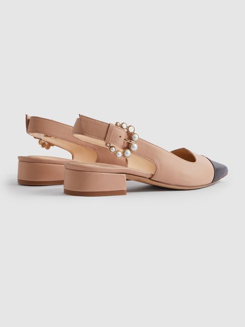 Camilla Elphick Slingback Flats in Taupe/Black