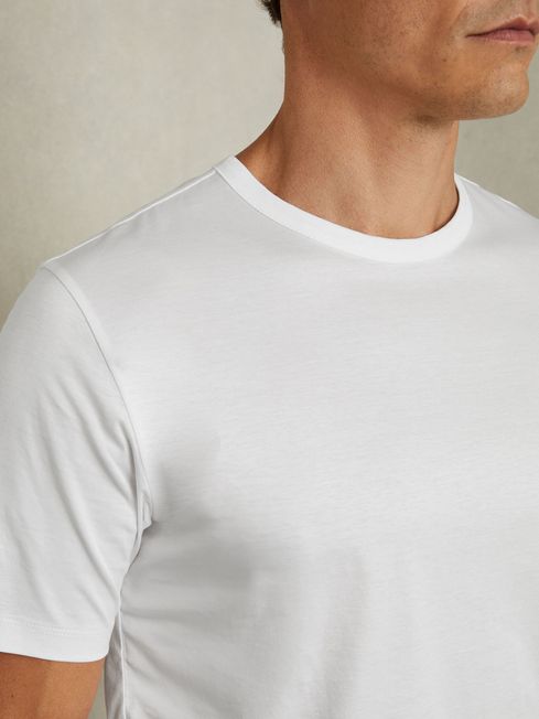 Reiss White Capri Slim Fit Cotton T Shirt