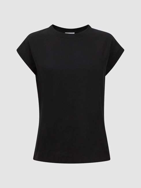 Black cap sleeve t shirt store