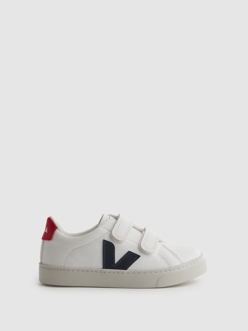 Reiss White Veja Leather Velcro Trainers
