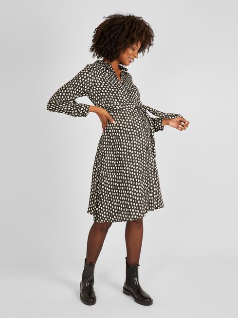 Buy JoJo Maman B b Spot Print Shirt Dress With Tie from the JoJo