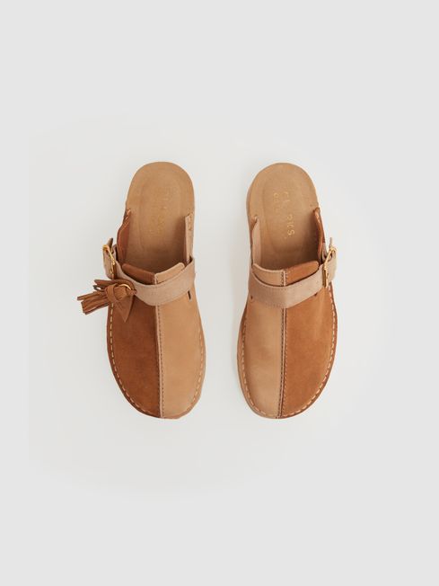 Reiss Tan Clarks Originals Backless Suede Mules