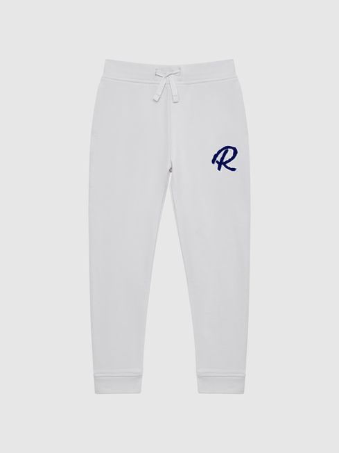 Reiss Ice Blue Toby Junior Garment Dyed Logo Joggers