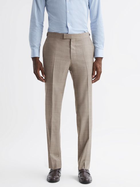 Reiss Abbey Slim Fit Checked Adjuster Trousers | REISS USA