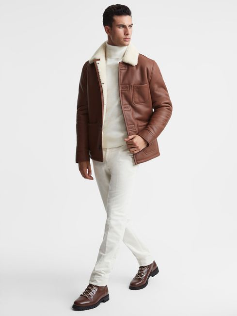 Reiss Ashdown Nubuk Leather Hiking Boots REISS Rest of World