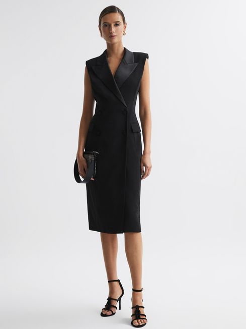Reiss - amari fitted double breasted midi dress