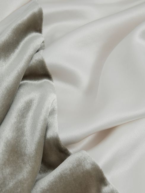 Reiss Silver Keeley Silk-Velvet Asymmetric Strap Midi Dress
