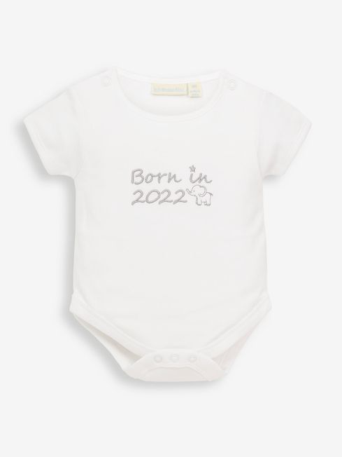 JoJo Maman Bébé White Born in 2022 Embroidered Body