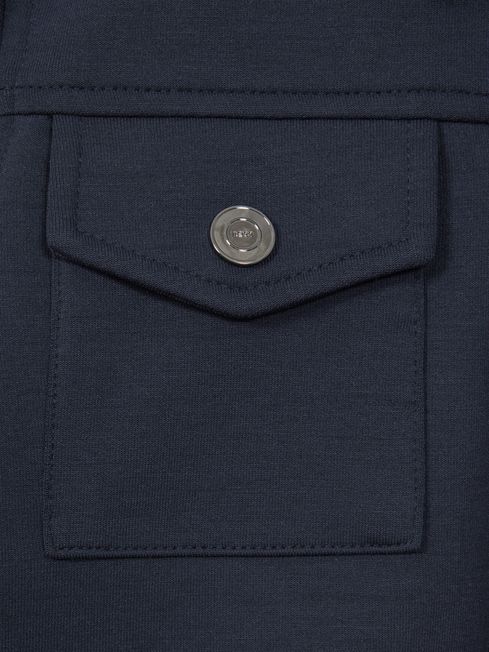 Reiss Eclipse Blue Jerry Senior Twin Pocket Overshirt
