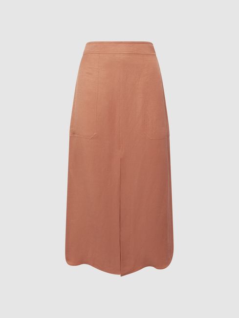 Linen 2025 skirt rust