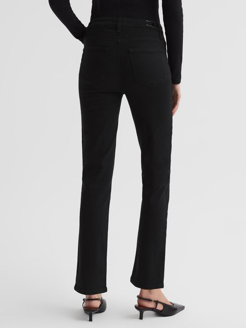 Paige High Rise Cropped Jeans in Black Shadow