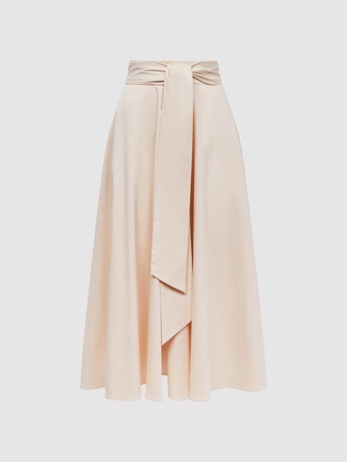 High waisted midi skirt fitted store