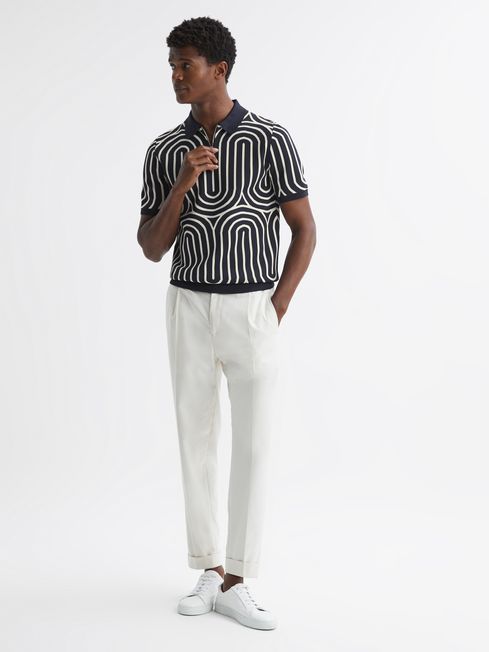 Reiss Maycross Half-Zip Striped Polo T-Shirt | REISS USA