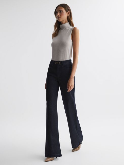Paige - reiss leenah  high rise flared jeans