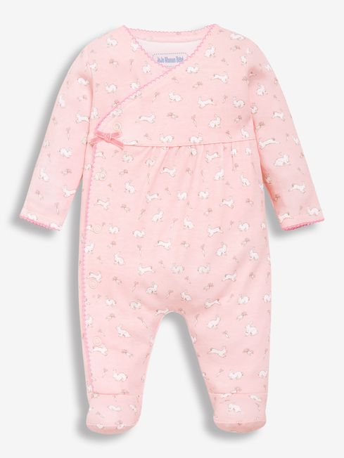 JoJo Maman Bébé Pink Bunny Baby Sleepsuit