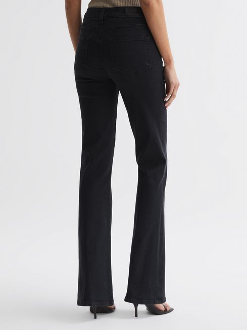 Paige High Rise Flared Jeans in Slater