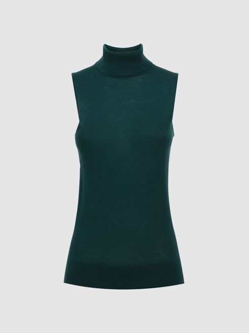Reiss Edna Merino Wool Sleeveless Roll Neck Top REISS Australia