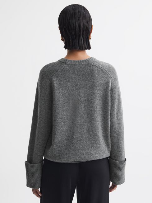 Reiss Charcoal Laura Wool-Cashmere Casual Fit Jumper