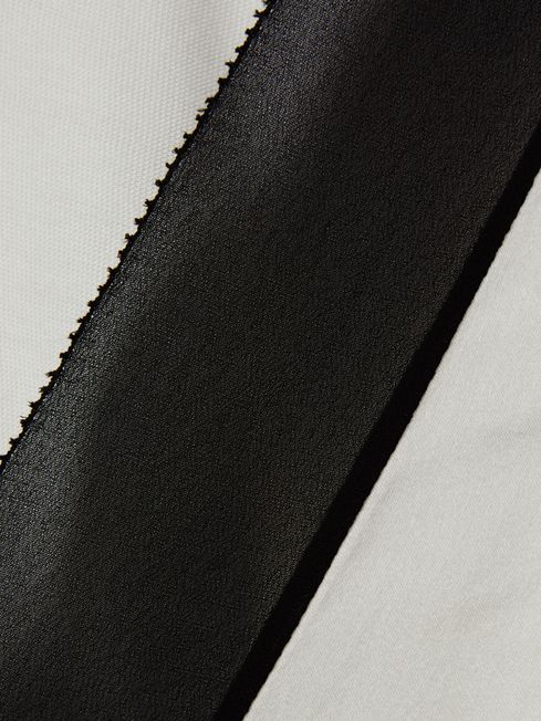 Silk Front Colourblock Vest in Ivory/Black