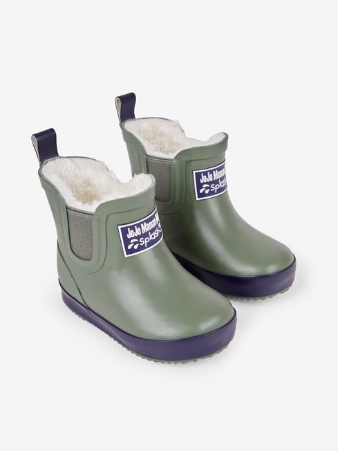 JoJo Maman Bébé Khaki Cosy Lined Ankle Wellies