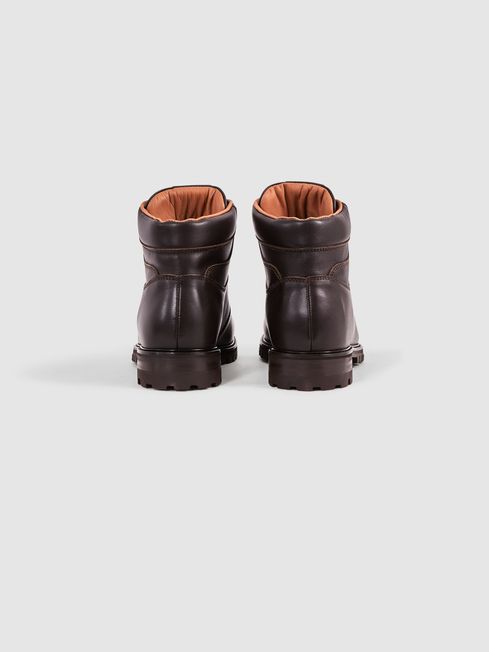 Leather Hiking Boots in Dark Brown REISS Canada