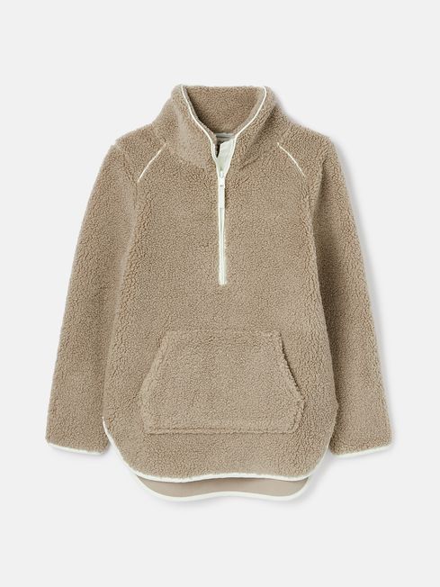 Joules Aldeburgh Grey Half Zip Borg Fleece