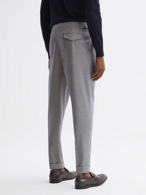 Reiss Arcade Slim Fit Puppytooth Adjuster Trousers | REISS Australia