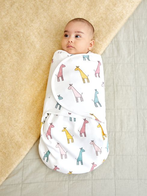 JoJo Maman Bébé Pink Giraffe Swaddle with Zip