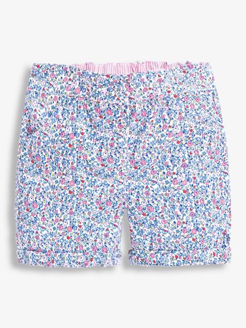 JoJo Maman Bébé Summer Ditsy Girls' Pretty Twill Shorts