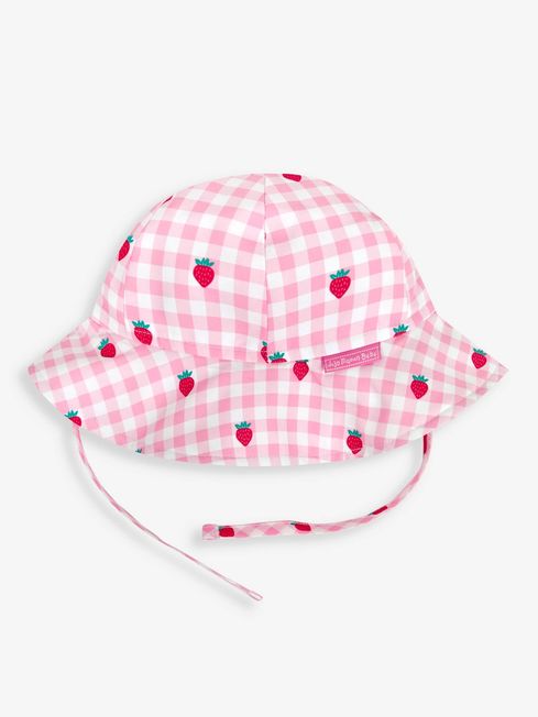 JoJo Maman Bébé Pink Strawberry UPF 50 Floppy Sun Hat