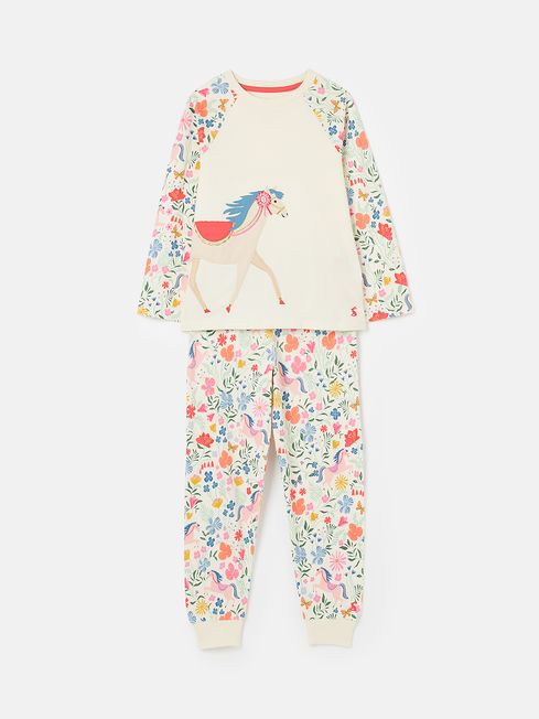 Joules Doze Days Cream Printed Pyjama Set