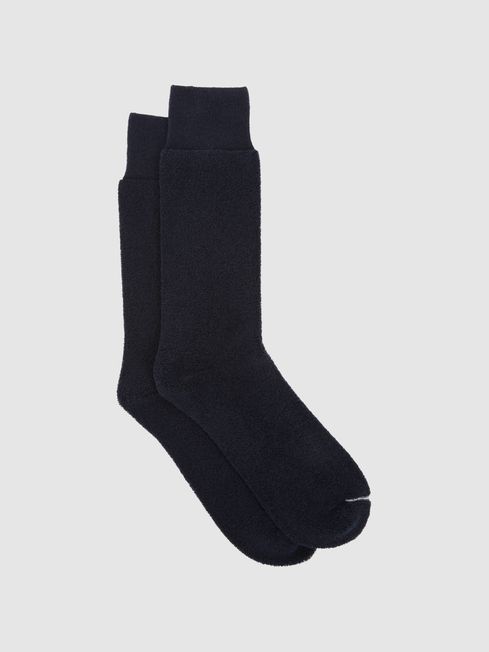Reiss Navy Alers Cotton Blend Terry Towelling Socks