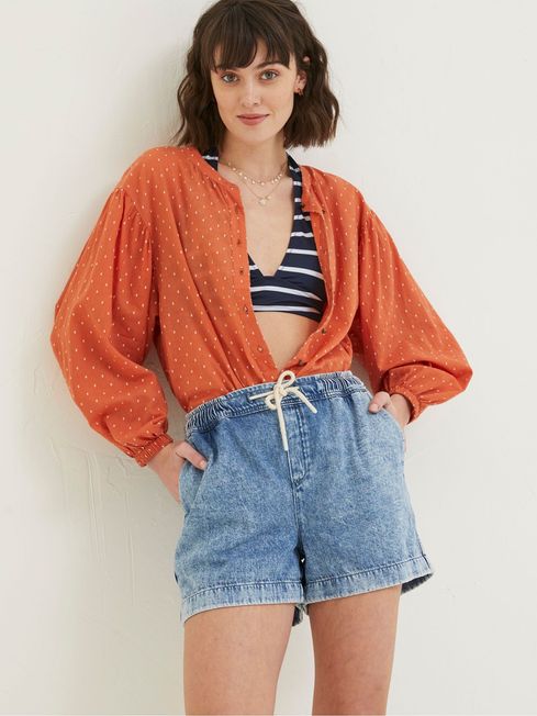 Blue Ashby Pull On Denim Shorts