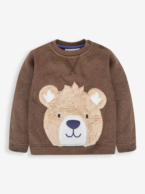JoJo Maman Bébé Brown Bear Boys' Appliqué Sweatshirt
