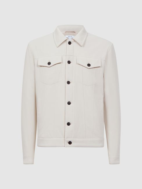 Reiss Ecru Diaz Corduroy Button Through Jacket