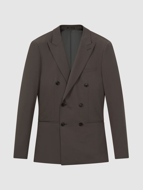 Reiss Roll Slim Fit Wool Blend Double Breasted Blazer | REISS USA