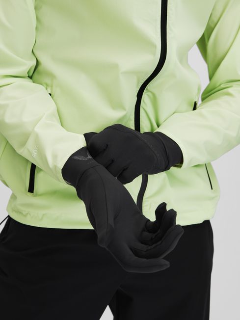 Reiss Black Asha Castore Touchscreen Gloves