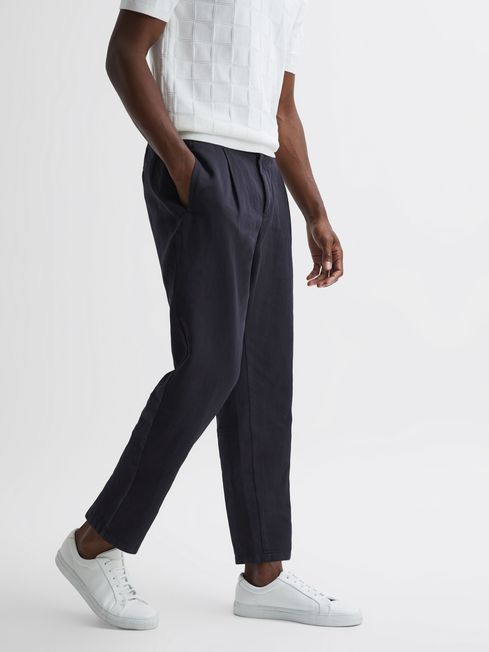 Reiss Pact Slim Fit Cotton-Linen Trousers | REISS Australia